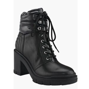 Marc Fisher LTD Velima Mixed Media Booties in Black, Size 7.5 NEW without Box